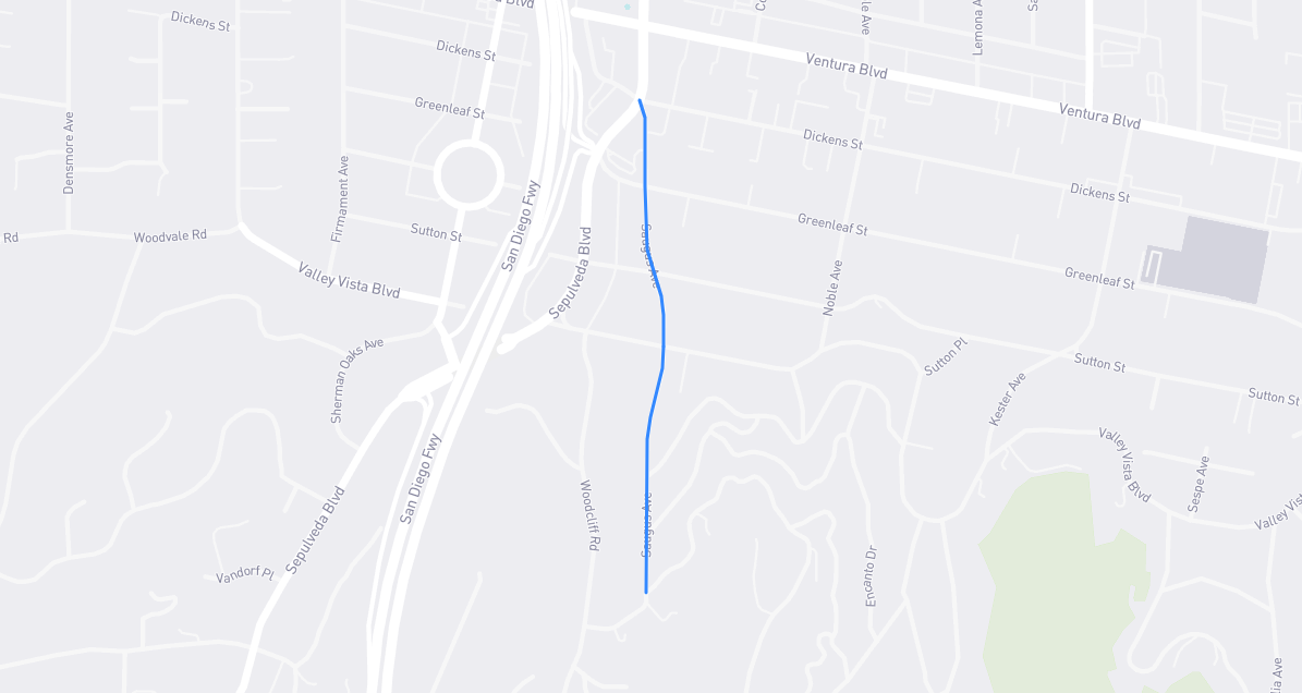 Map of Saugus Avenue in Los Angeles County, California