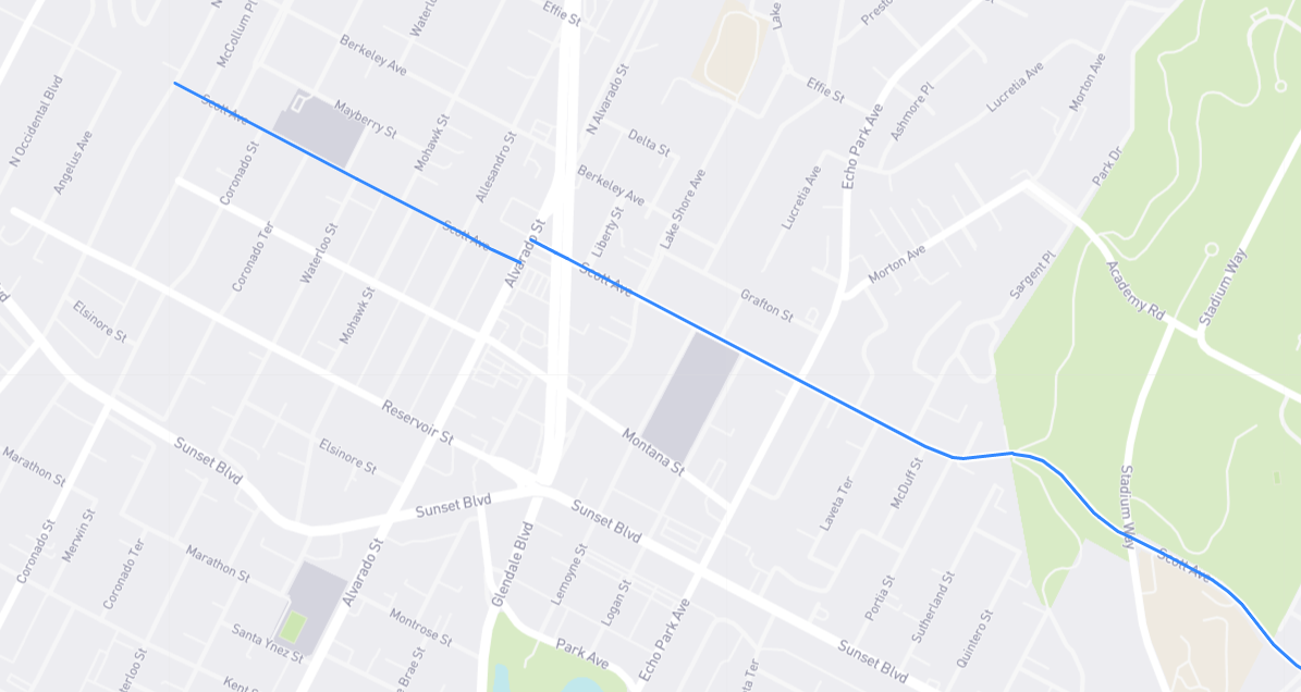 Map of Scott Avenue in Los Angeles County, California