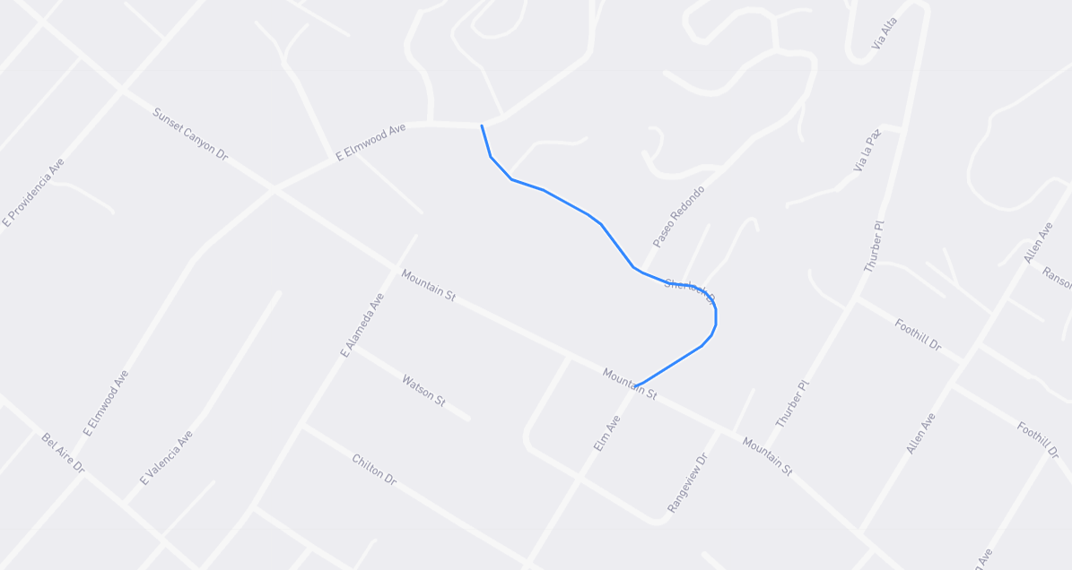 Map of Sherlock Drive in Los Angeles County, California