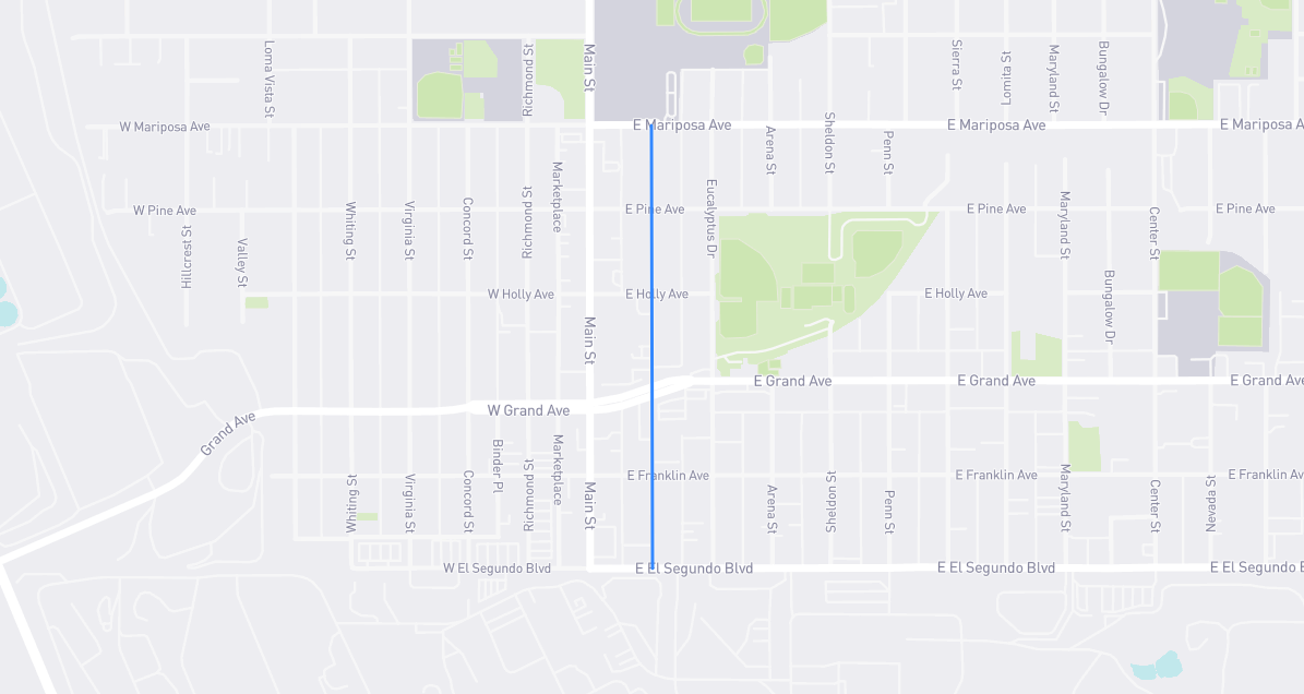 Map of Standard Street in Los Angeles County, California