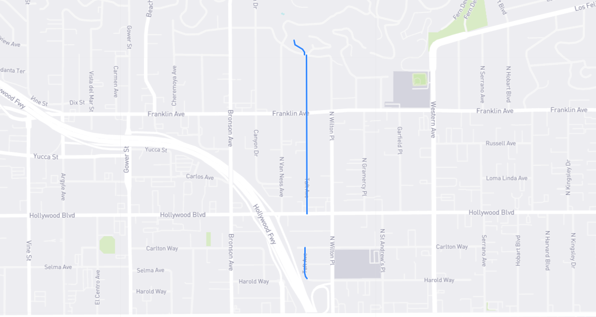 Map of Taft Avenue in Los Angeles County, California