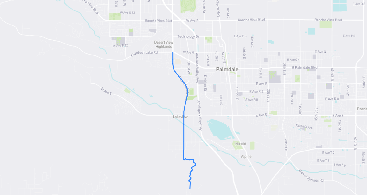 Map of Tierra Subida Avenue in Los Angeles County, California