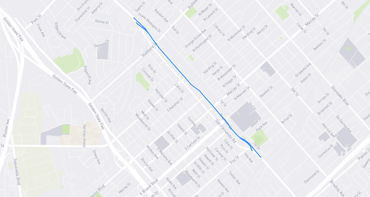 Map of Truman Street in Los Angeles County, California