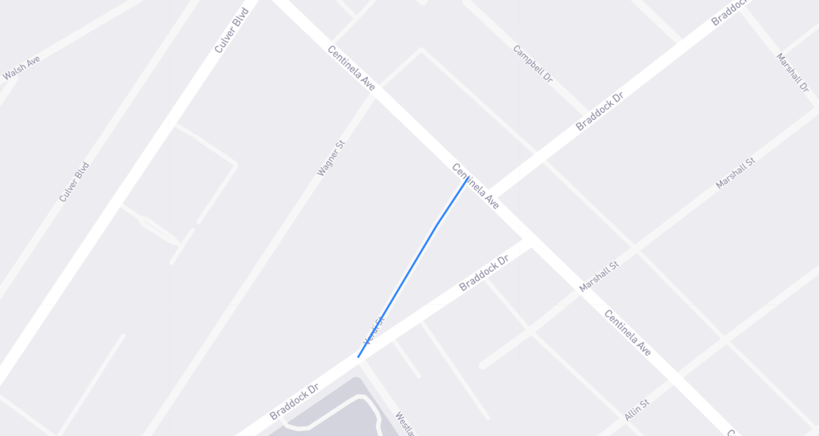 Map of Verdi Street in Los Angeles County, California