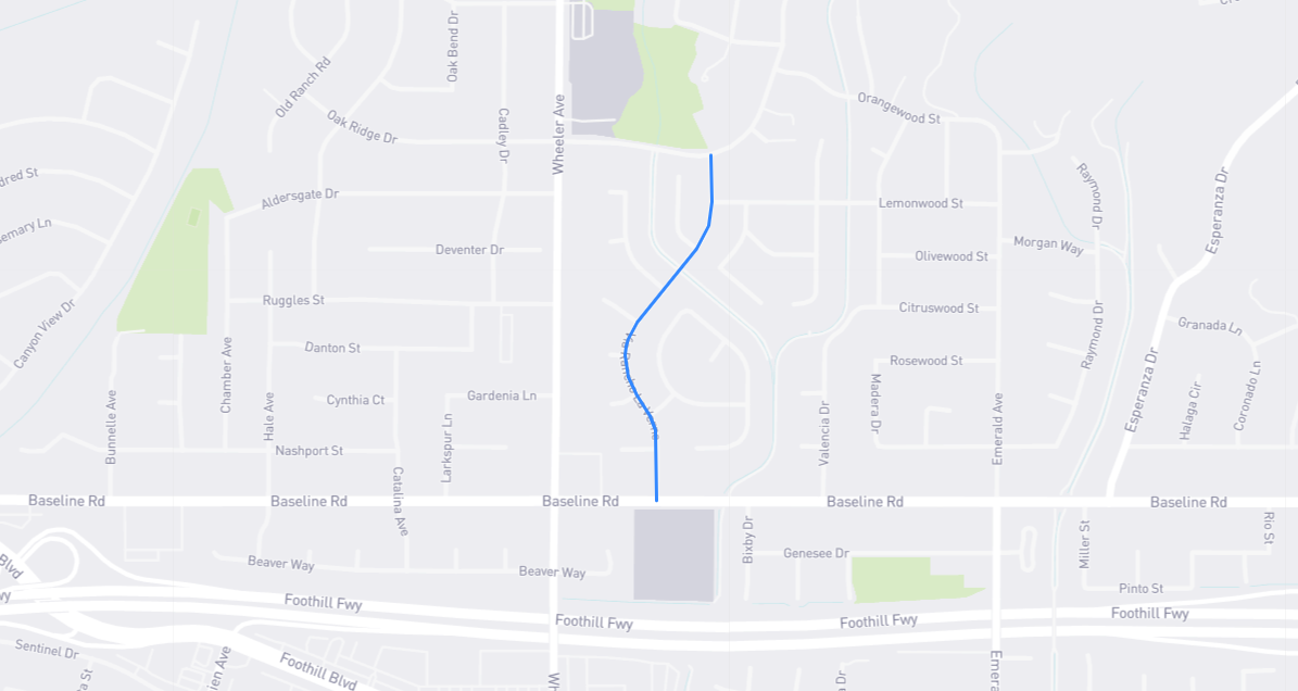 Map of Via Rancho La Verne in Los Angeles County, California