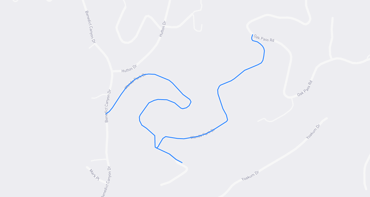 Map of Wanda Park Drive in Los Angeles County, California