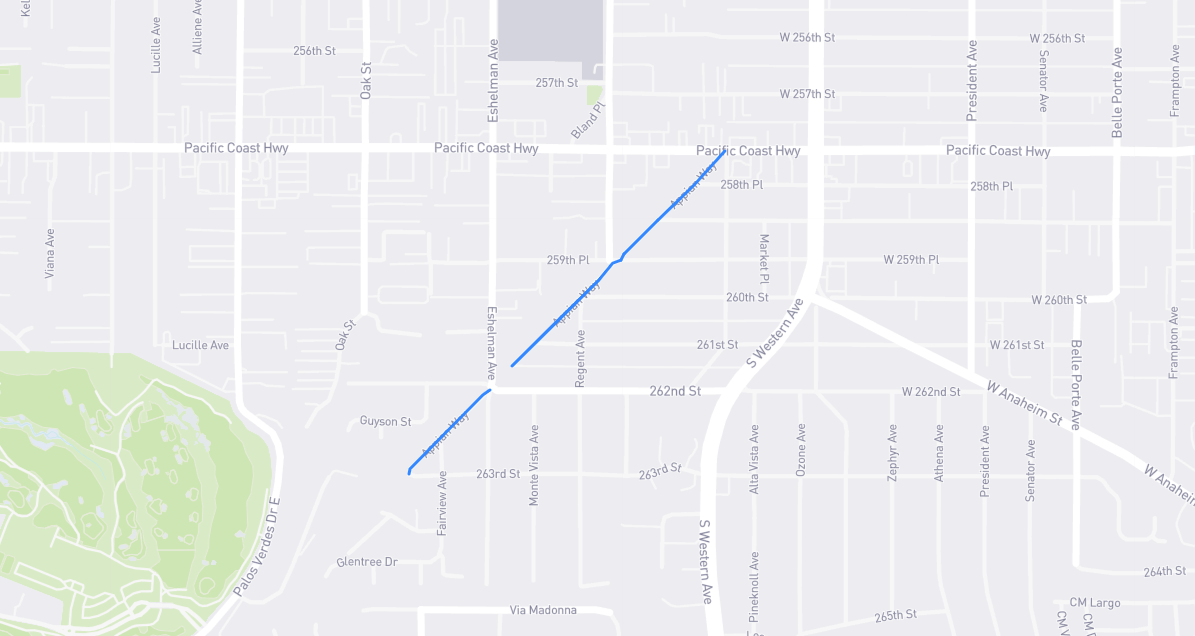 Map of Appian Way in Los Angeles County, California