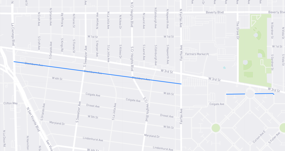 Map of Blackburn Avenue in Los Angeles County, California