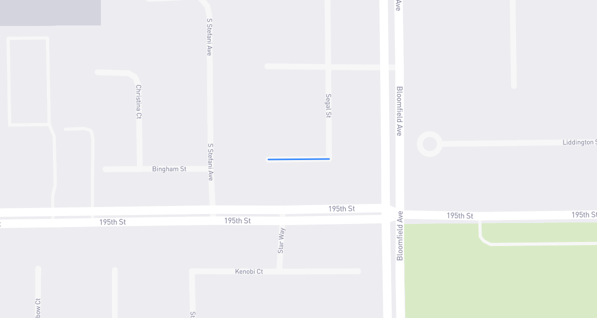 Map of Brando Street in Los Angeles County, California