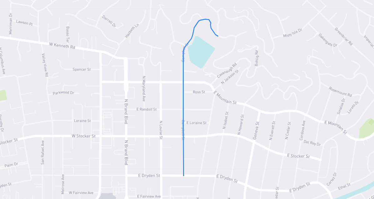 Map of Campbell Street in Los Angeles County, California
