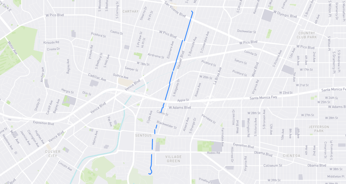 Map of Carmona Avenue in Los Angeles County, California
