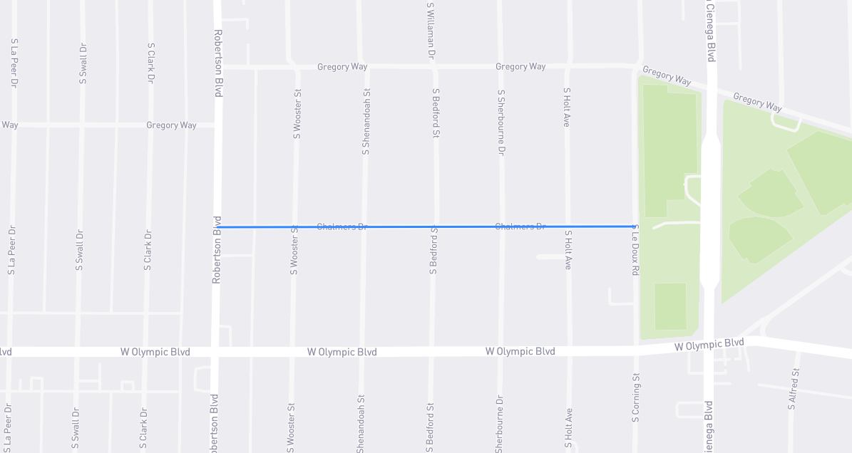 Map of Chalmers Drive in Los Angeles County, California