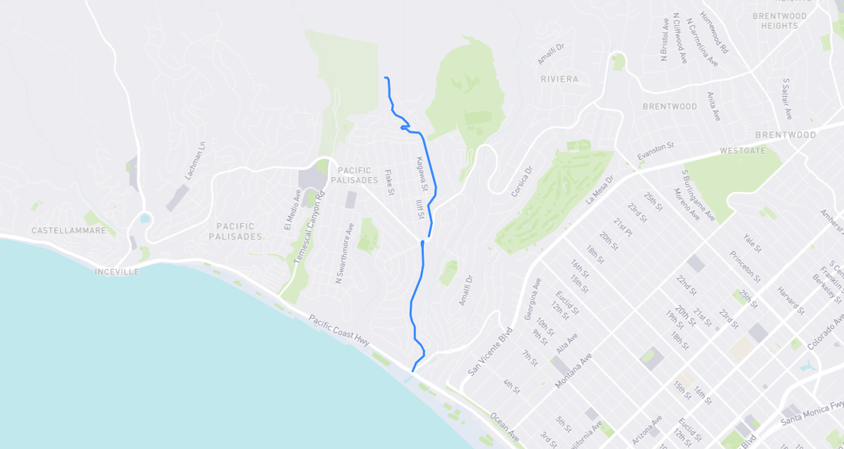 Map of Chautauqua Boulevard in Los Angeles County, California