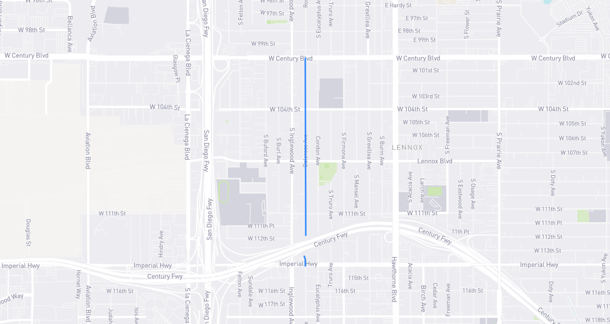 Map of Dalerose Avenue in Los Angeles County, California