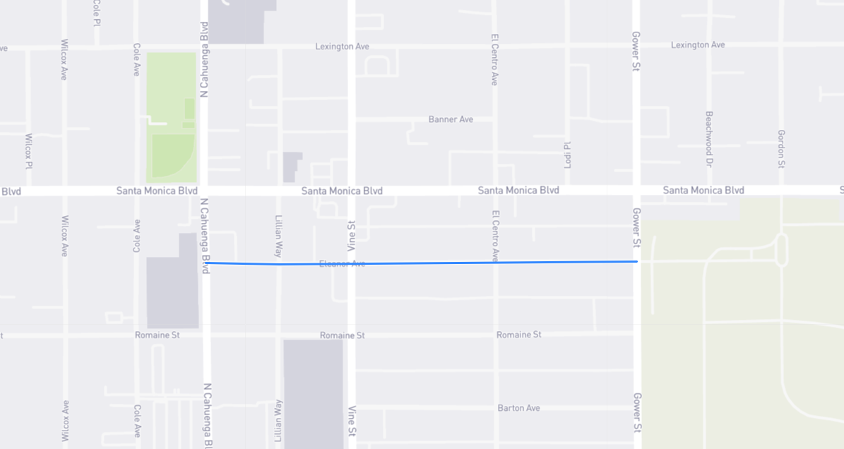 Map of Eleanor Avenue in Los Angeles County, California