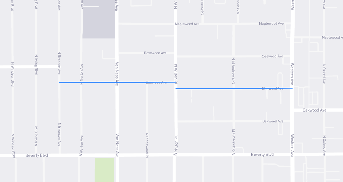 Map of Elmwood Avenue in Los Angeles County, California