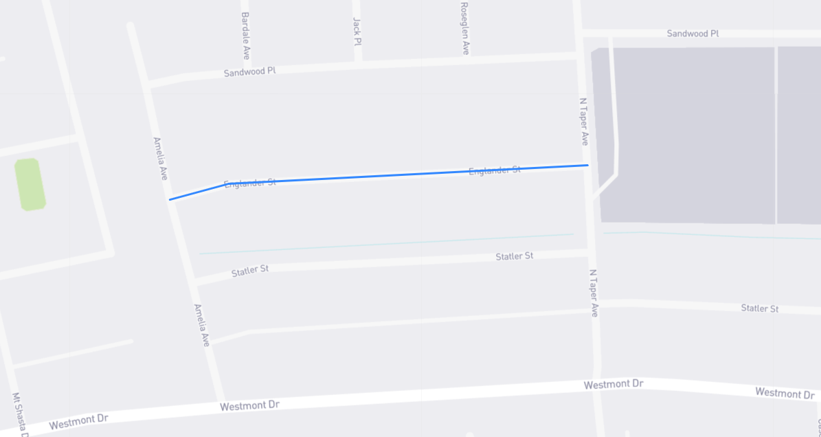 Map of Englander Street in Los Angeles County, California