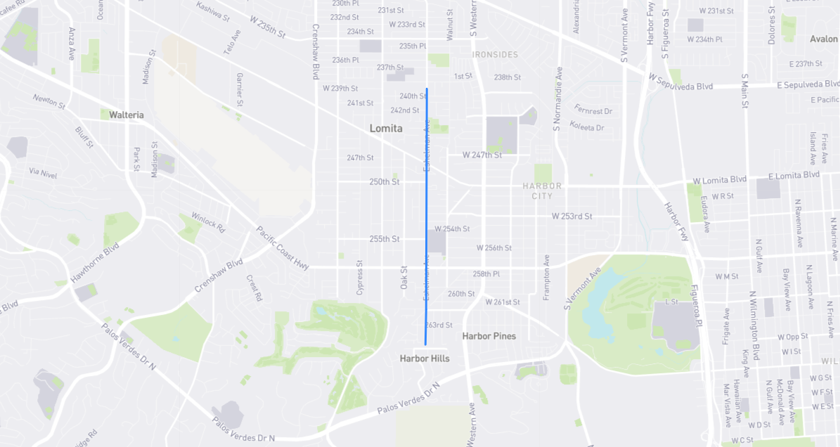 Map of Eshelman Avenue in Los Angeles County, California