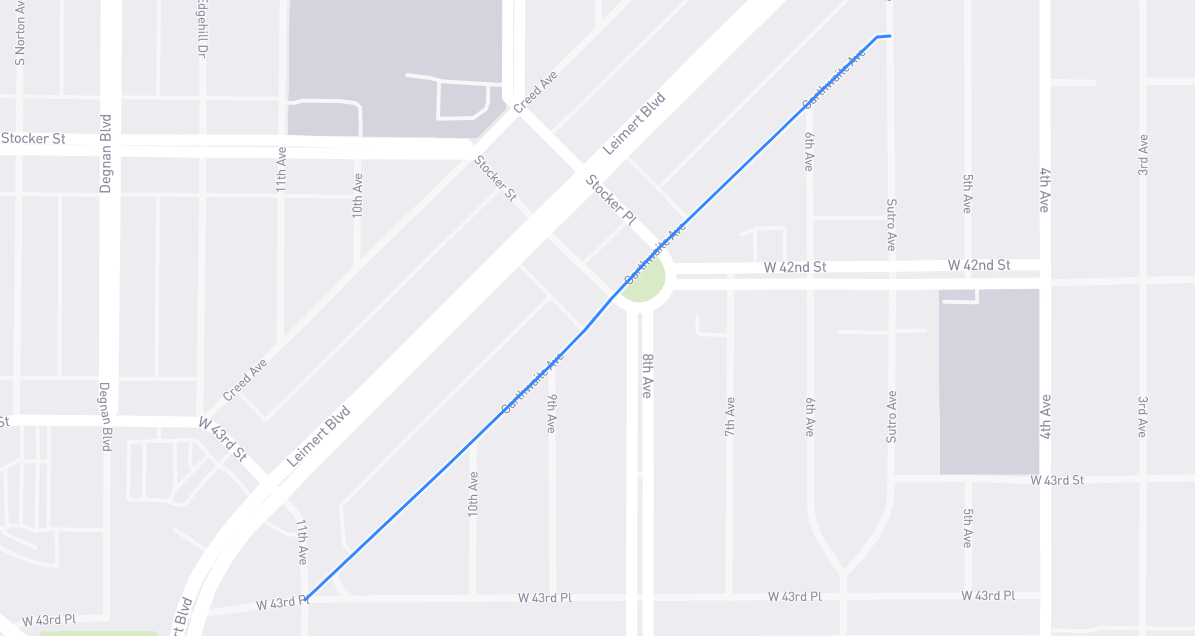 Map of Garthwaite Avenue in Los Angeles County, California