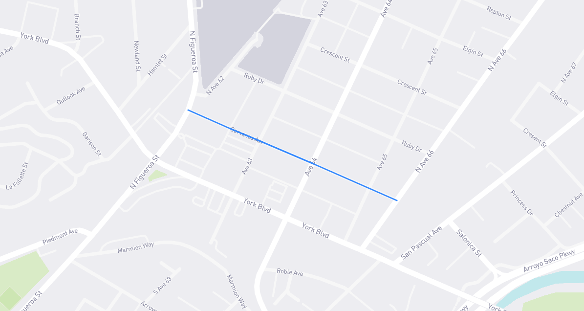 Map of Garvanza Avenue in Los Angeles County, California