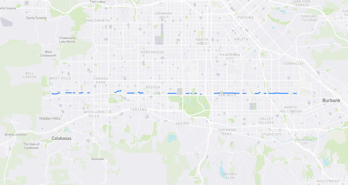 Map of Hamlin Street in Los Angeles County, California
