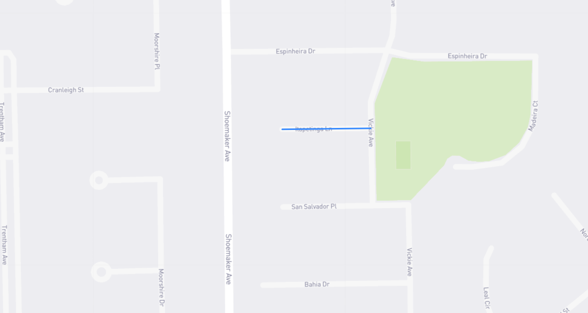 Map of Itapetinga Lane in Los Angeles County, California