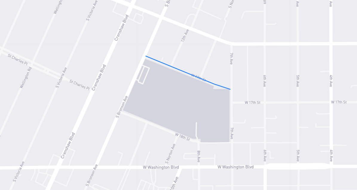 Map of Johnnie Cochran Vista in Los Angeles County, California