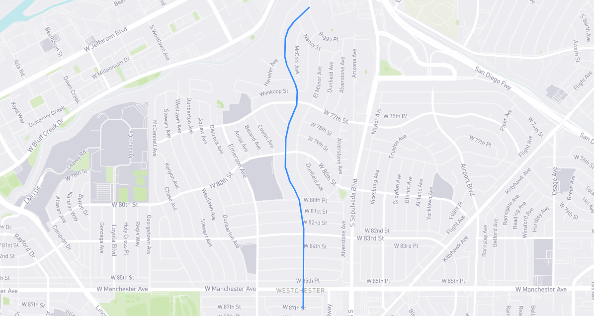Map of Kentwood Avenue in Los Angeles County, California