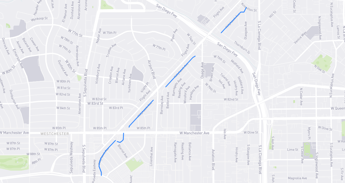 Map of Kittyhawk Avenue in Los Angeles County, California