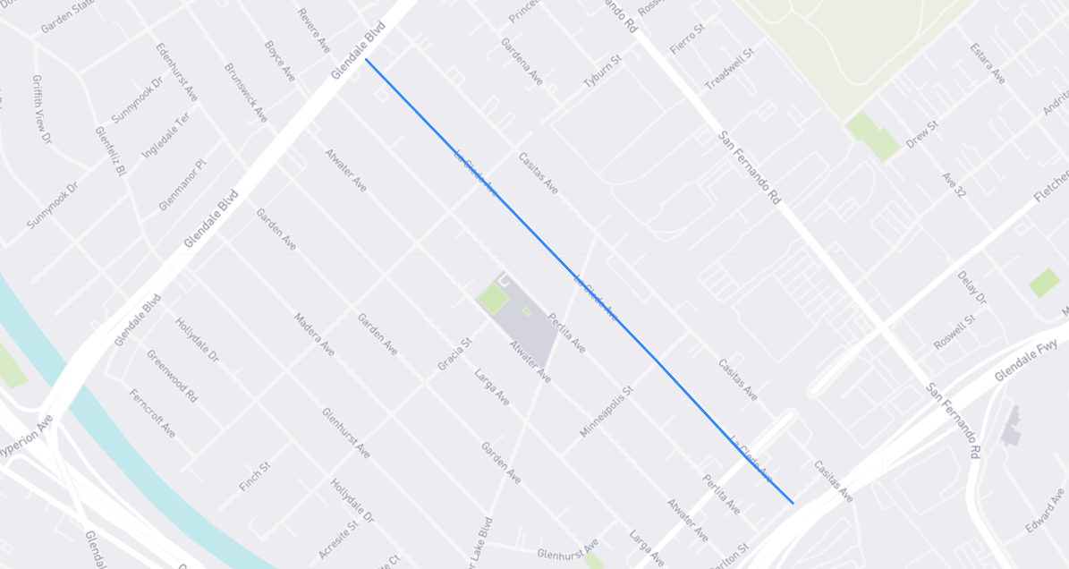 Map of Laclede Avenue in Los Angeles County, California