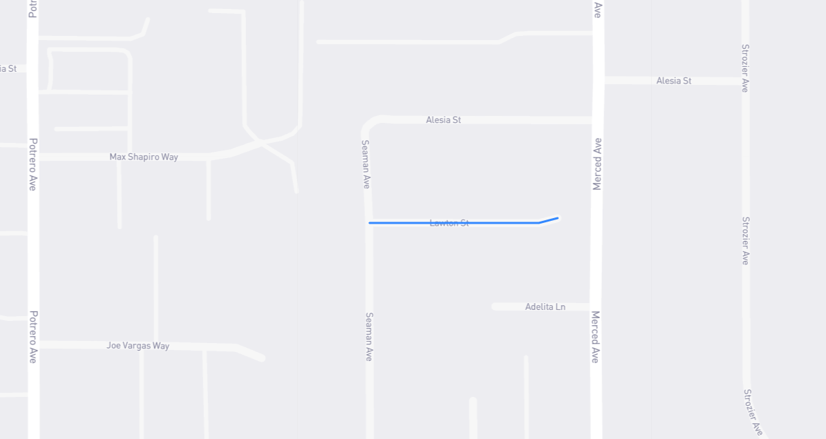 Map of Lawton Street in Los Angeles County, California