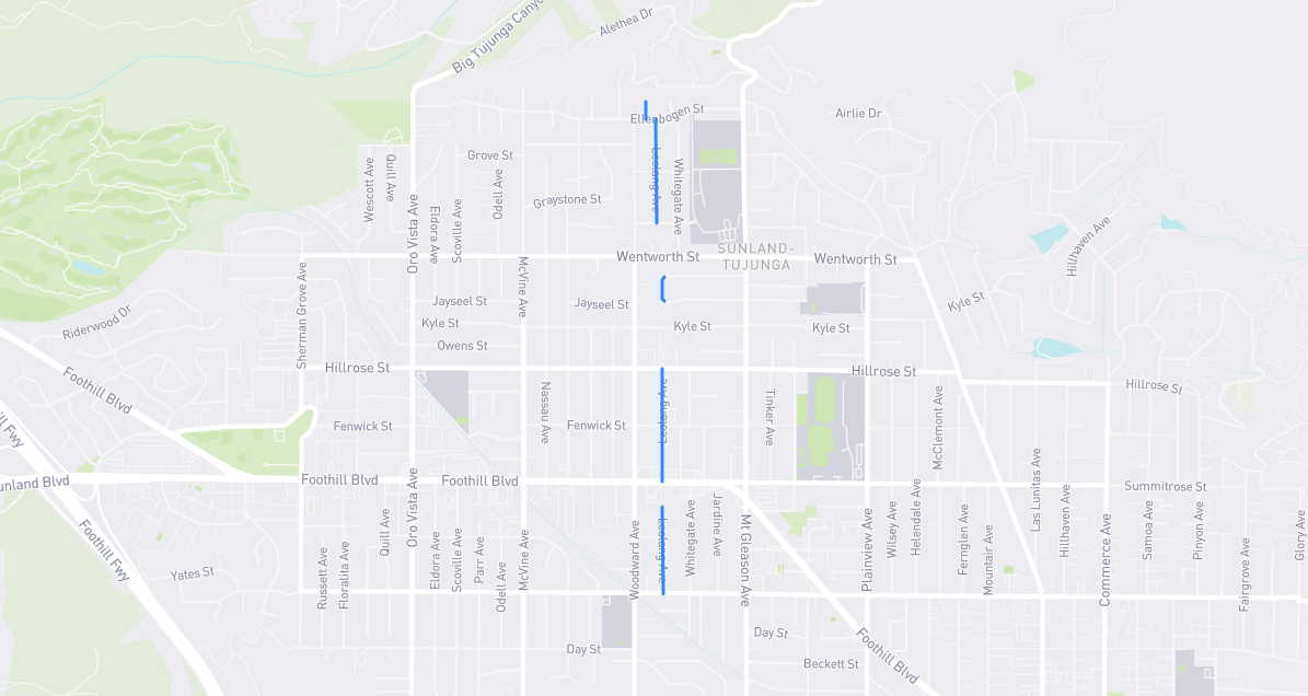 Map of Leolang Avenue in Los Angeles County, California