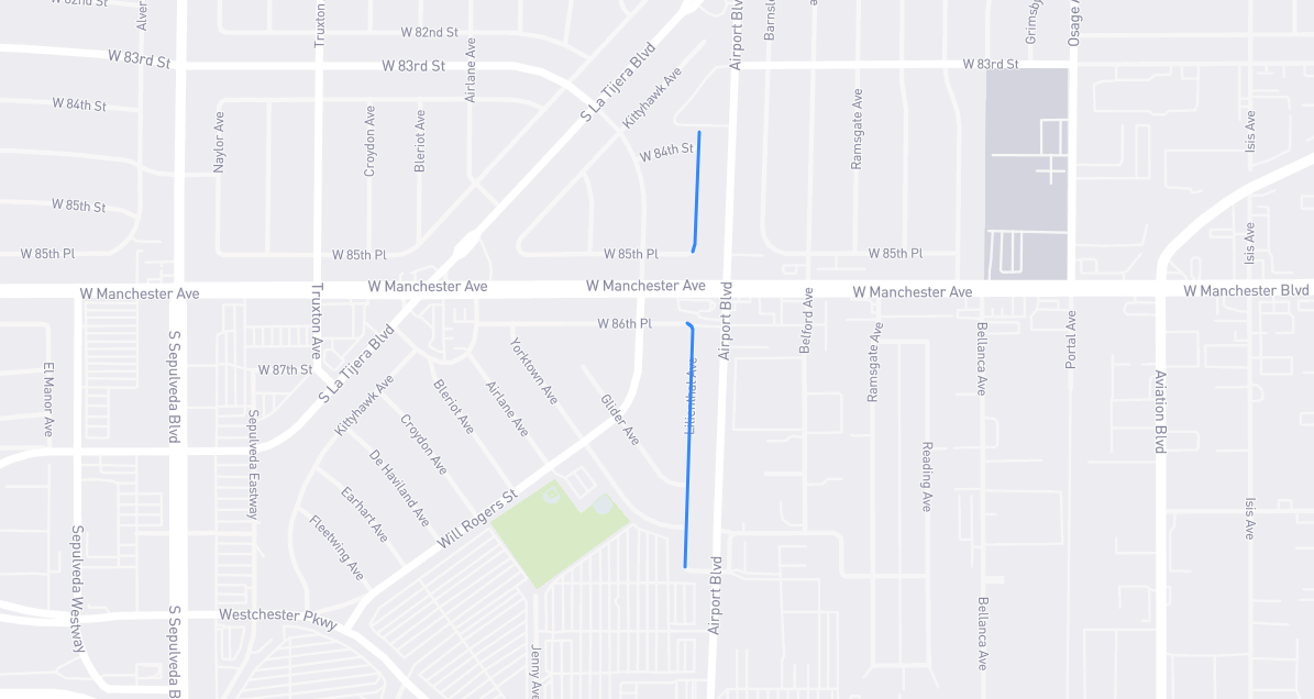 Map of Lilienthal Avenue in Los Angeles County, California