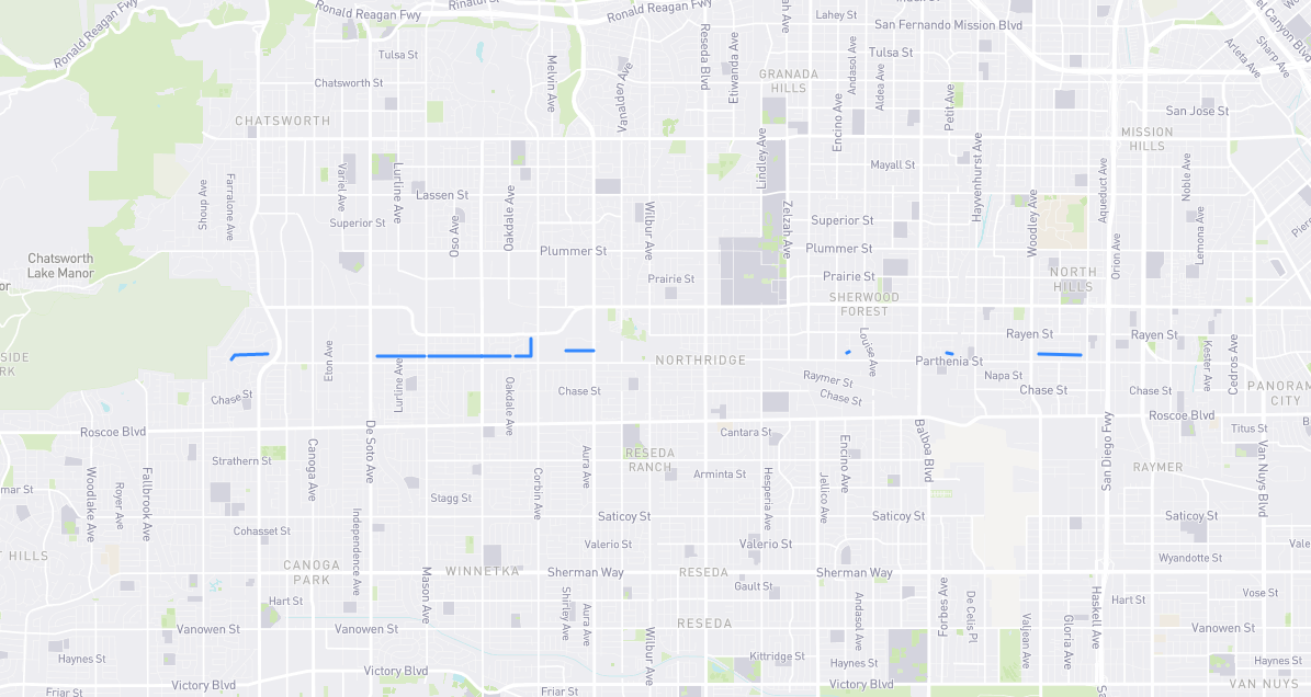 Map of Londelius Street in Los Angeles County, California