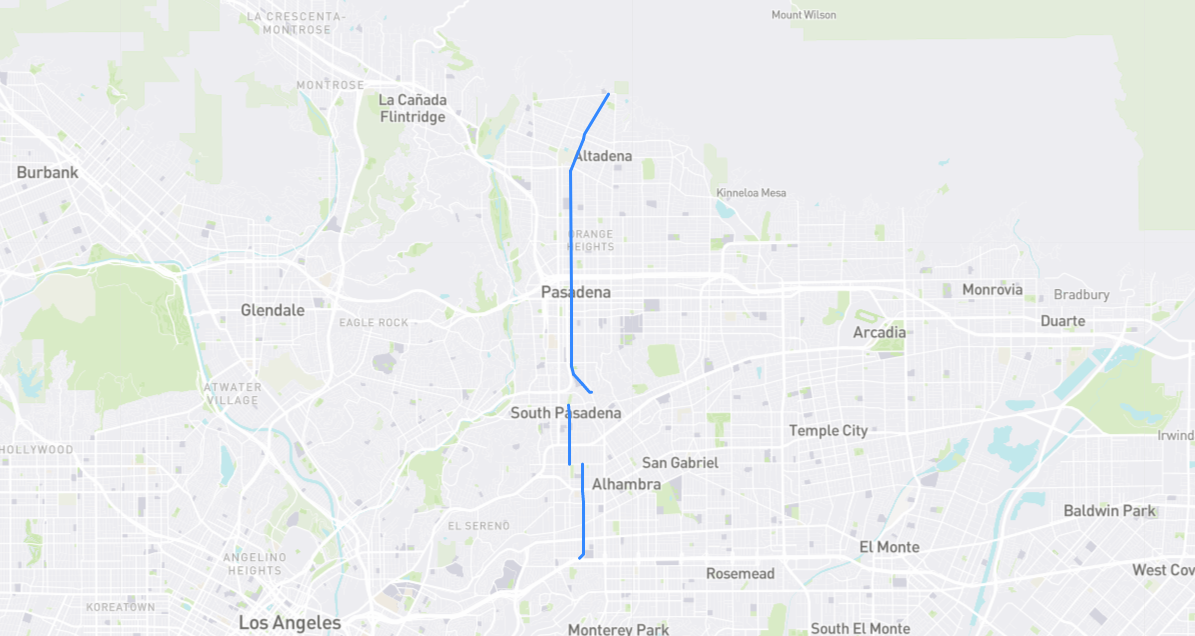 Map of Marengo Avenue in Los Angeles County, California