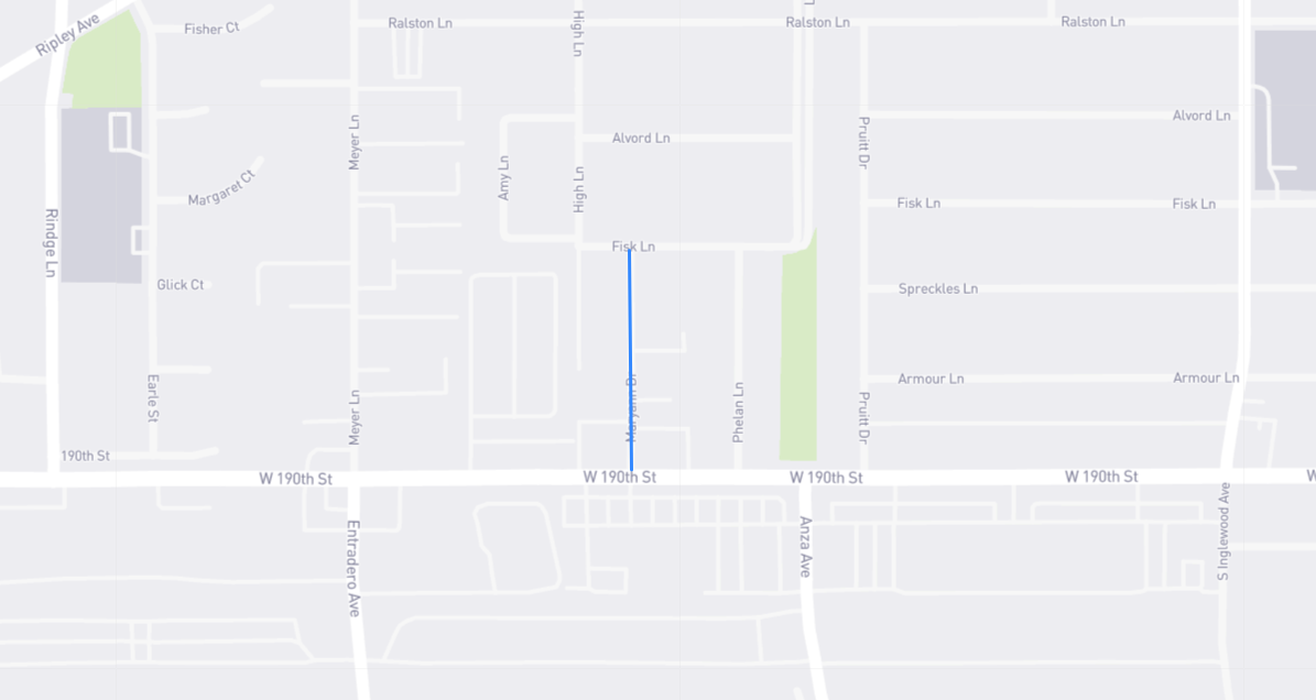 Map of Mary Ann Drive in Los Angeles County, California