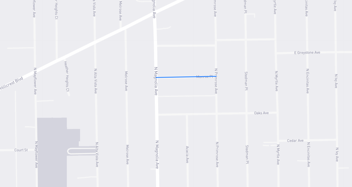 Map of Monroe Place in Los Angeles County, California