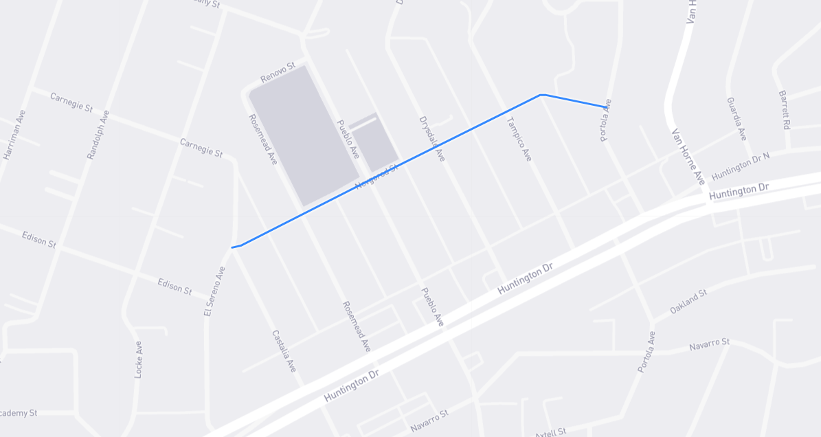 Map of Novgorod Street in Los Angeles County, California