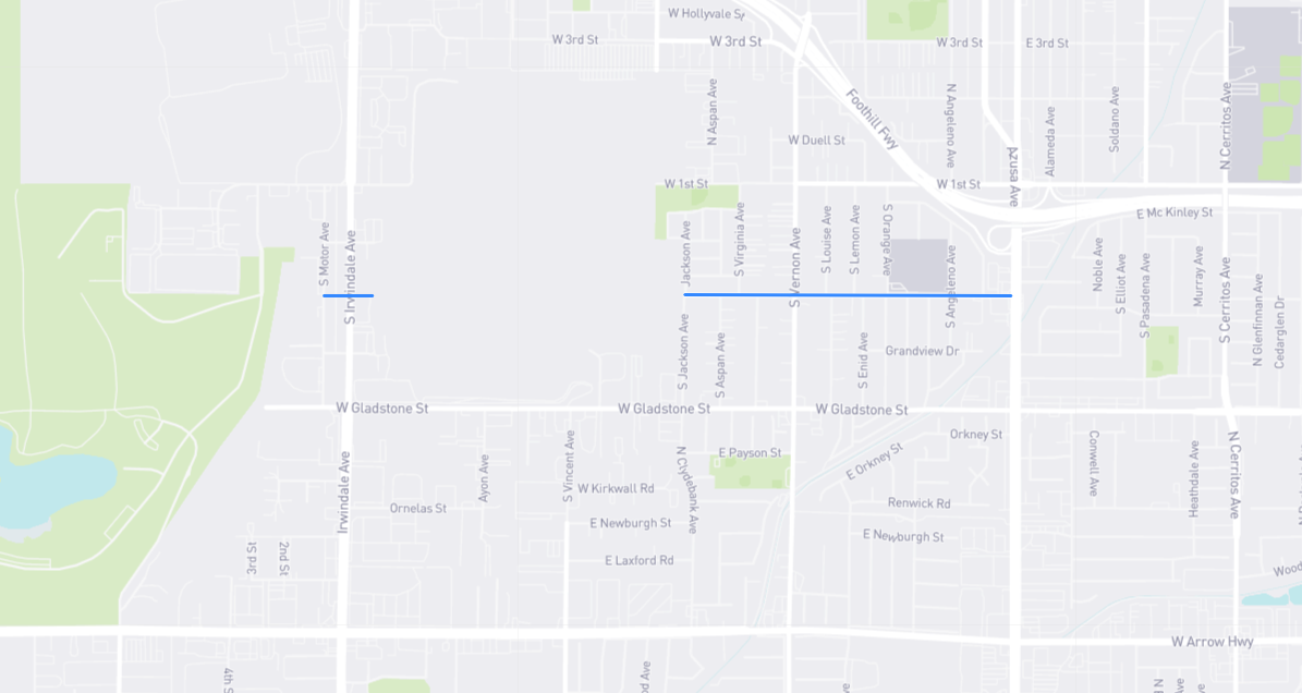 Map of Paramount Street in Los Angeles County, California