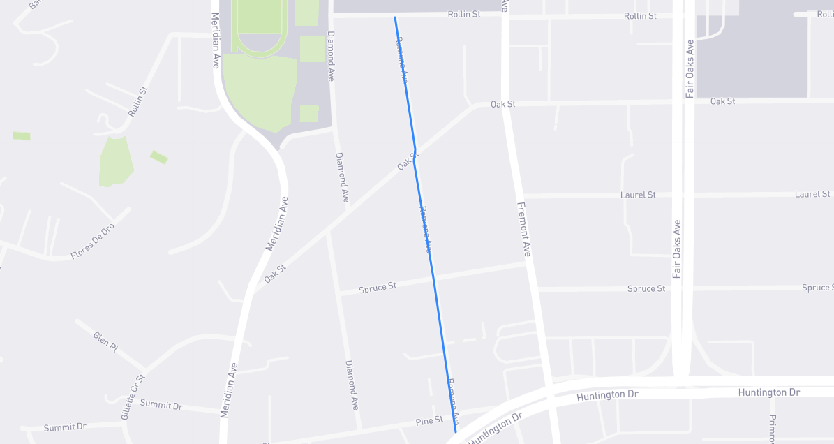 Map of Ramona Avenue in Los Angeles County, California