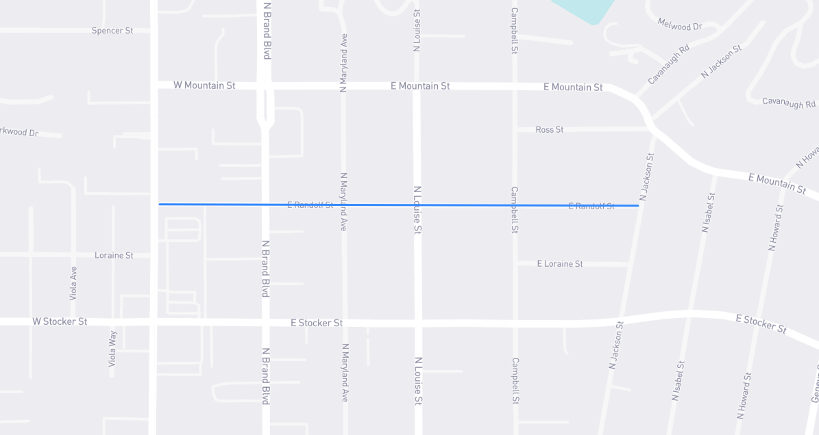 Map of Randolph Street in Los Angeles County, California