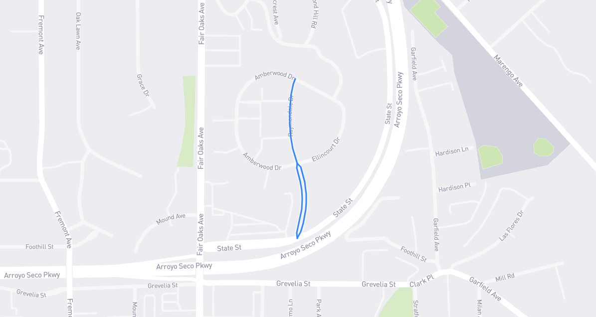 Map of Raymondale Drive in Los Angeles County, California