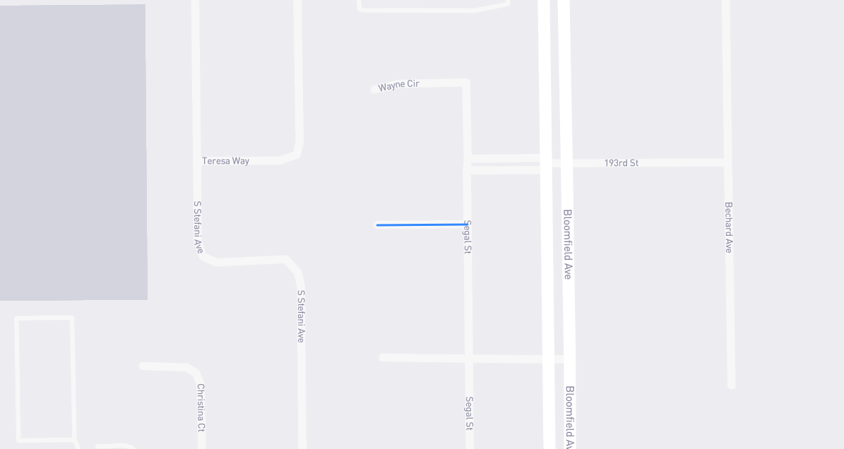 Map of Sinatra Street in Los Angeles County, California