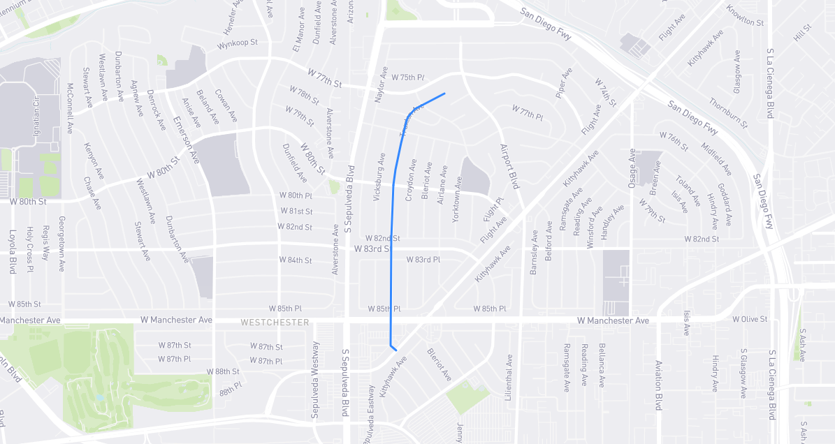 Map of Truxton Avenue in Los Angeles County, California