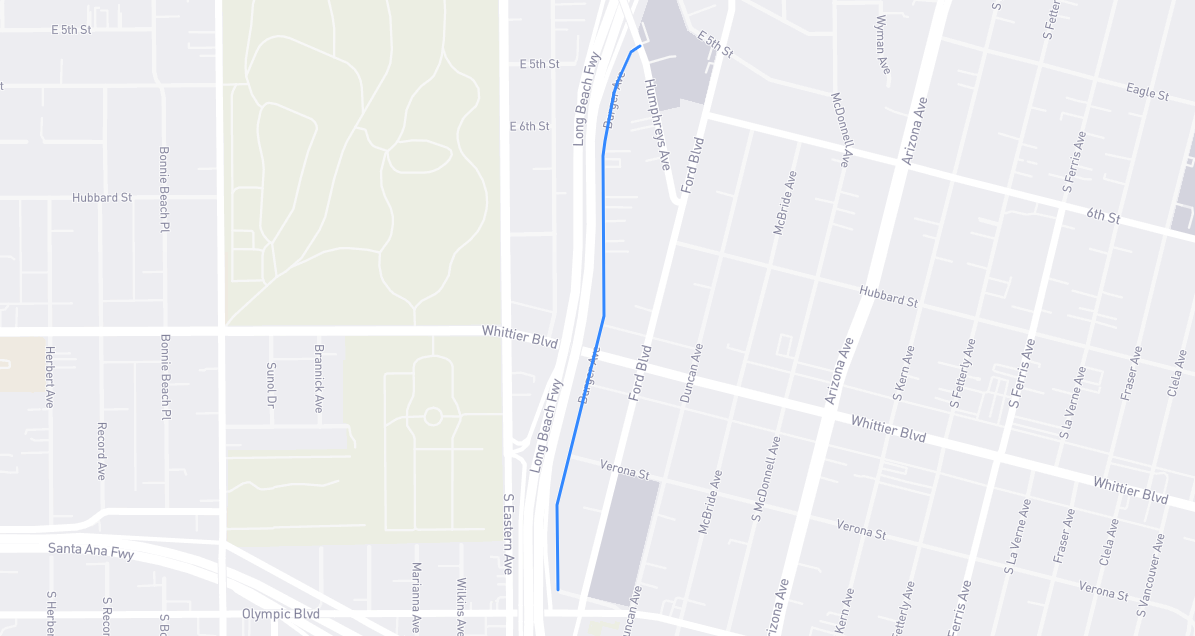 Map of Burger Avenue in Los Angeles County, California