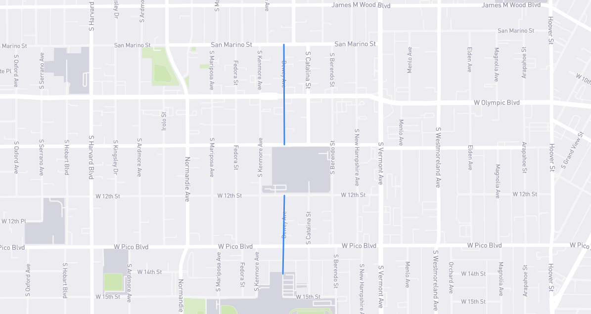 Map of Dewey Avenue in Los Angeles County, California