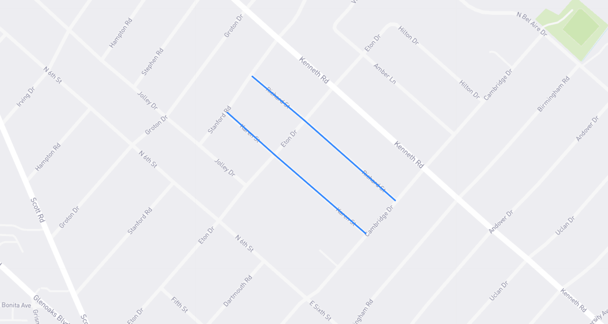 Map of Karen Street/Richard Street in Los Angeles County, California