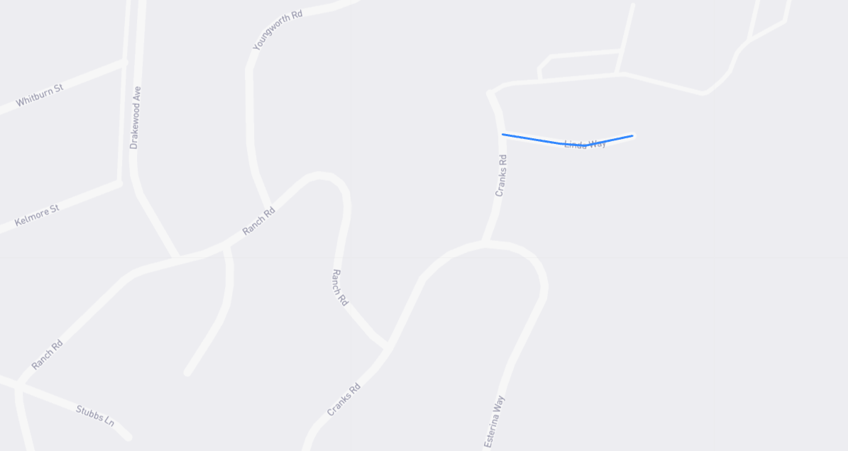 Map of Linda Way in Los Angeles County, California