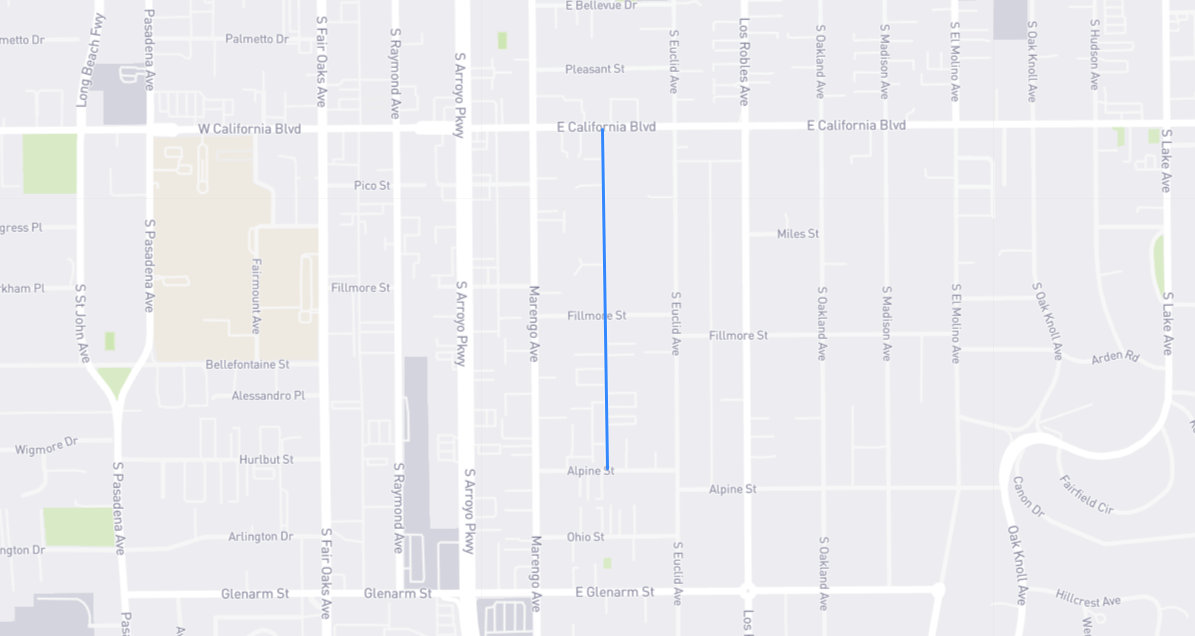 Map of Magnolia Avenue in Los Angeles County, California