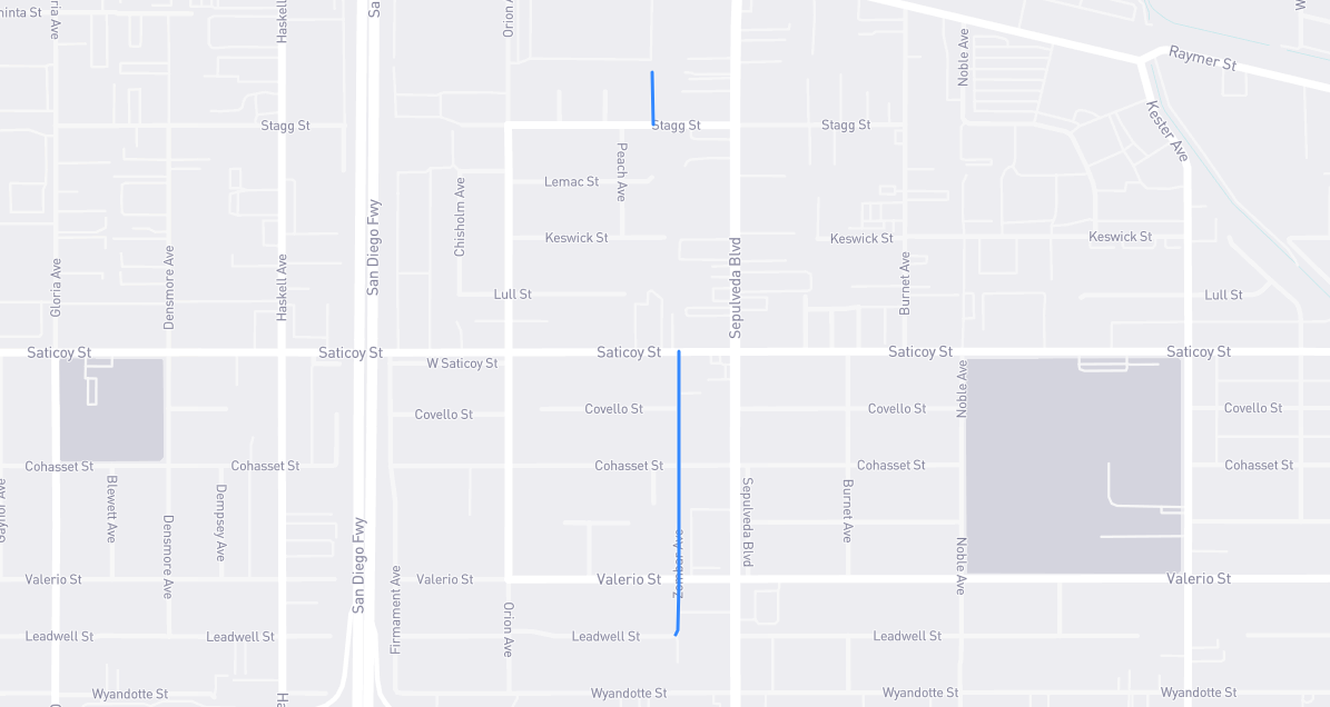 Map of Zombar Avenue in Los Angeles County, California